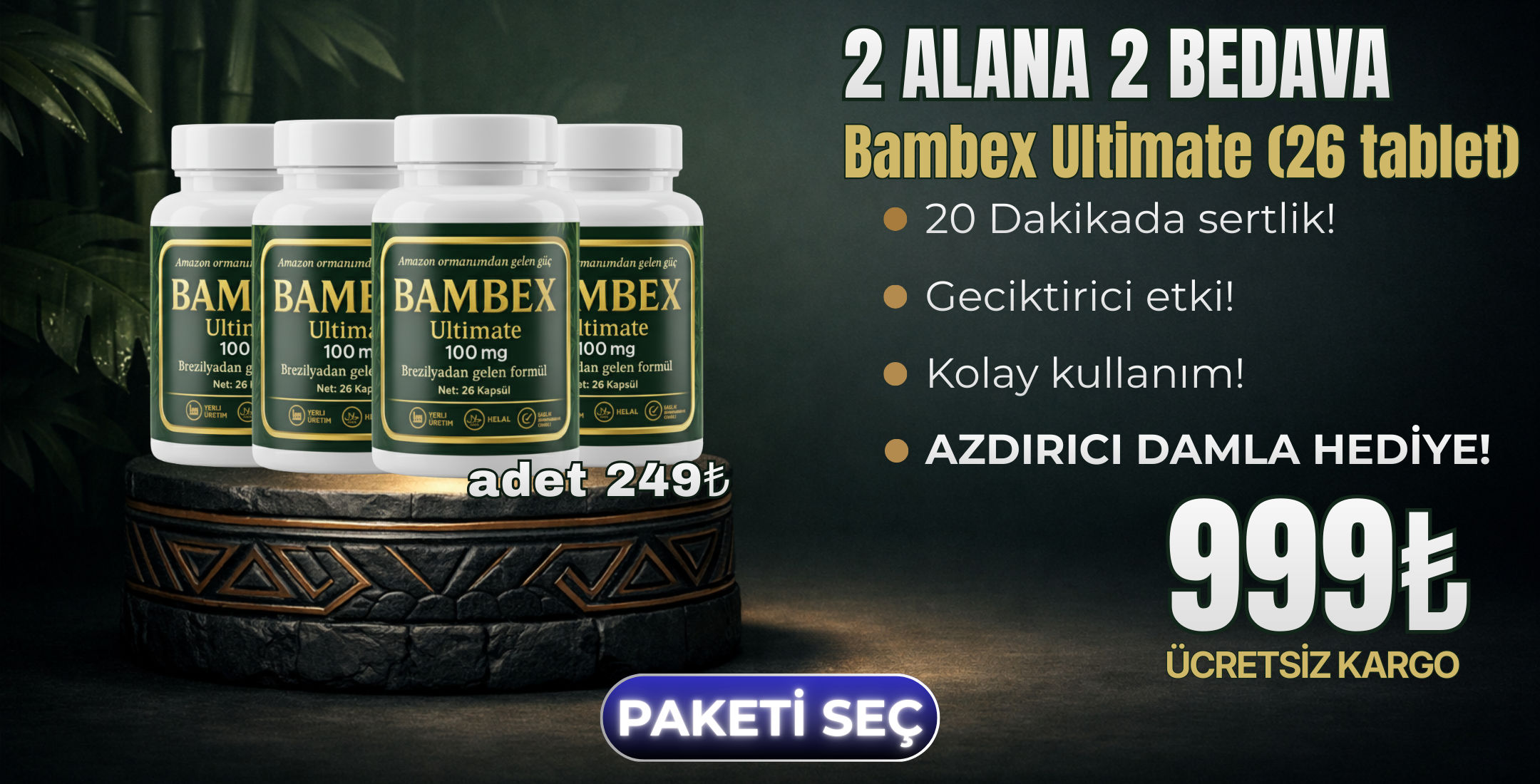 Bambex Ultimate Tablet 2+2 Kutu + Damla
